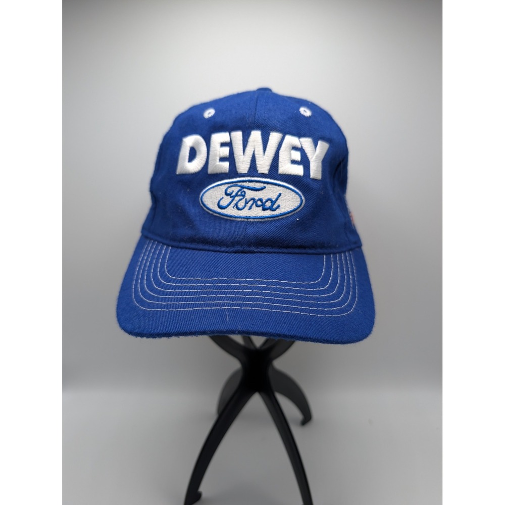 Dewey Ford Dealership Blue Baseball Cap American Flag Embroidered Adjustable Hat